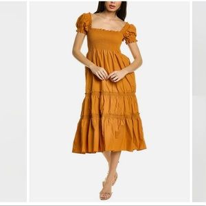 OPT square neck smocked maxi dress NWT